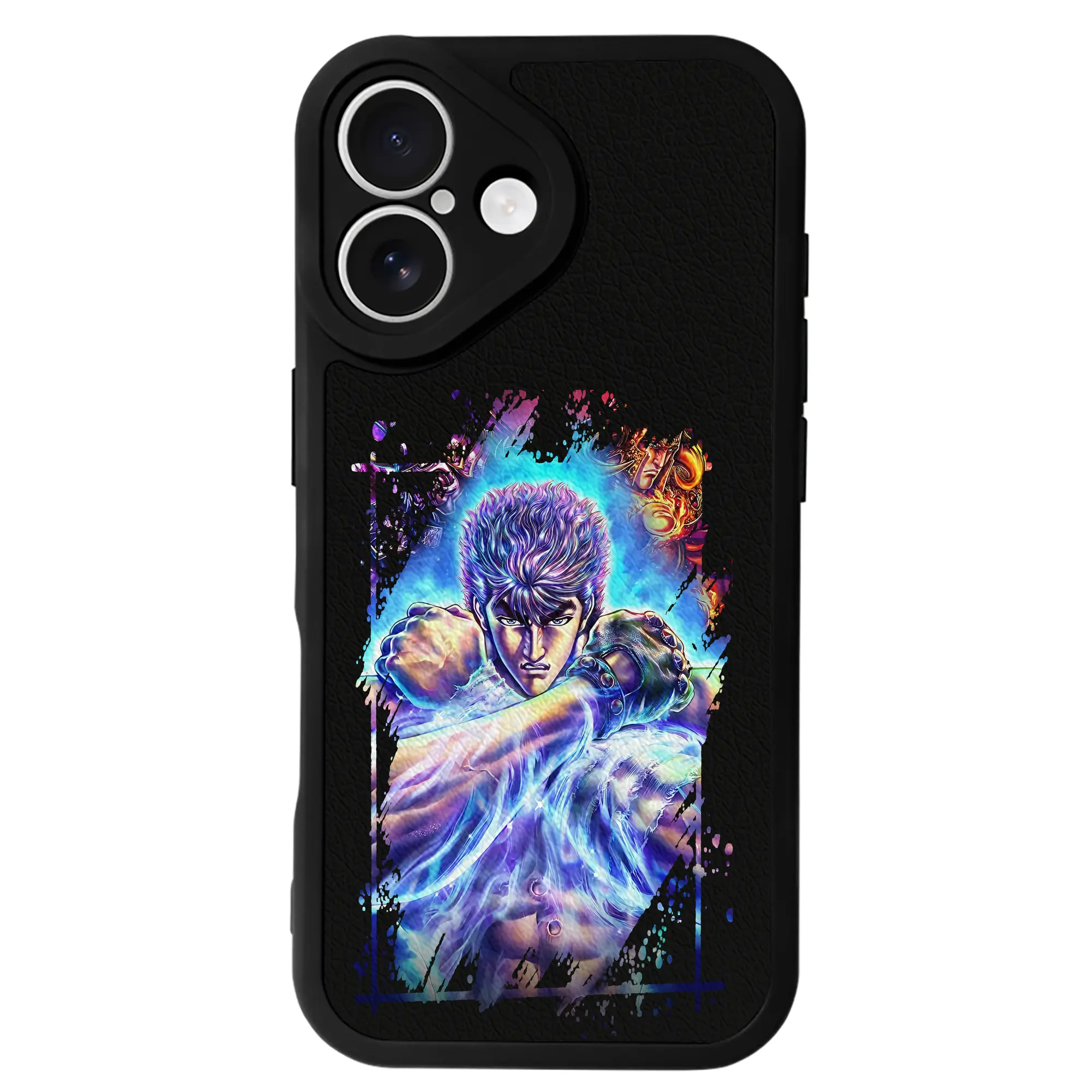 北斗の拳 グッズ,ケンシロウ - IPhone 16シリーズ対応 ・ シリコンスマホケース ・ レザー調 ・ 高精度フィット ・ 耐衝撃 ・ ワイヤレス充電対応 ・ 精密カット